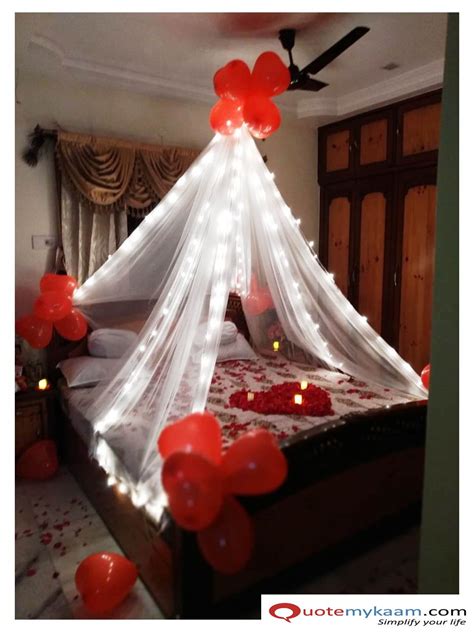 Romantic room decoration for anniversary surprise | Romantic room, Wedding room decorations ...