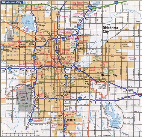 Oklahoma city street map - Térkép oklahoma city, valamint a környező területeken (Oklahoma - USA)