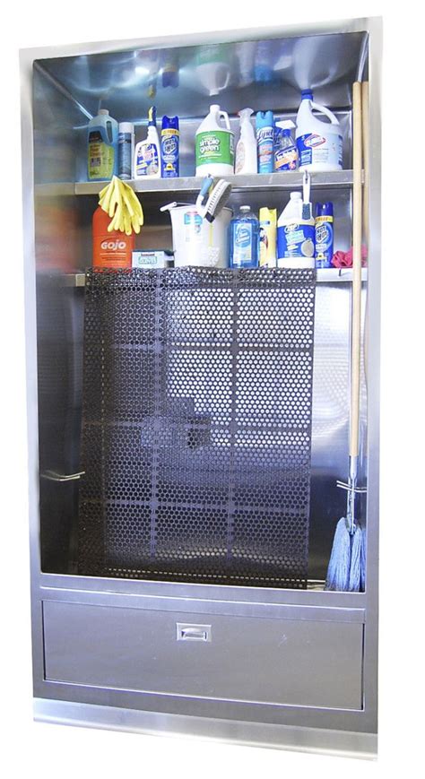 Heavy Duty 18 gauge (0.05") Type 304 Stainless Steel Mop Sink Cabinet Enclosure | 46" x 28" x 94 ...