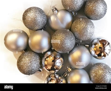 Shot of a group of ball decorations commonly used to adorn Christmas trees Stock Photo - Alamy