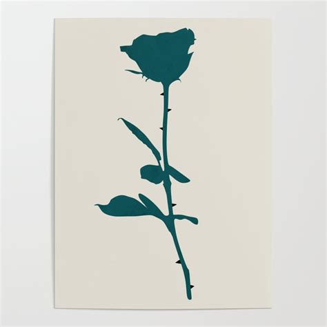 Minimal blue rose silhouette - funky pop art Poster by Mano Takako | Society6