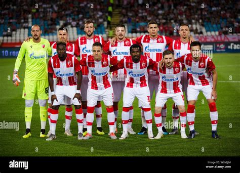 The team of Red Star Belgrade line up Stock Photo - Alamy