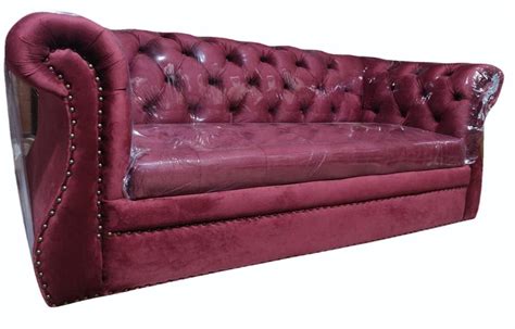 Fabric Three Seater Maroon Wooden Sofa at Rs 18000/piece in Saharanpur | ID: 2852081749748