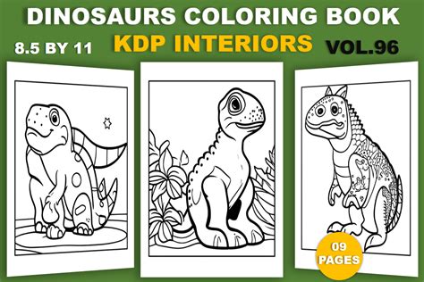 Dinosaur Cute Coloring Book Graphic by LittlePerfect · Creative Fabrica