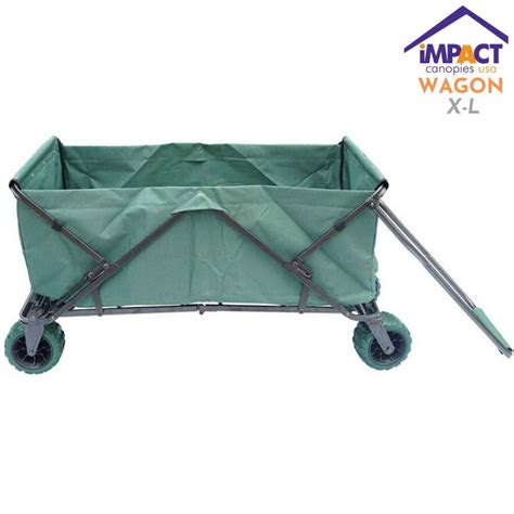 Impact Canopy Folding Utility Wagon, Collapsible, All Terrain Wagon, Extra Large, Forest Green ...