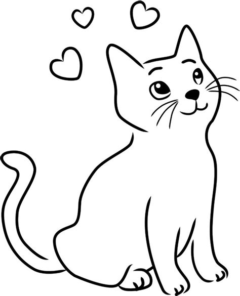 Download and share clipart about Beautiful Cat Clipart 11 Drawing - Simple Outline Cat Drawing ...