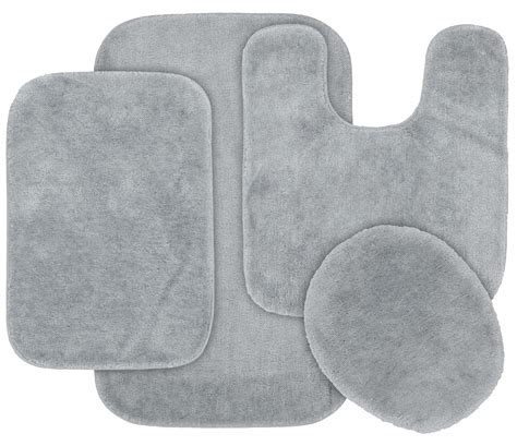 Garland Rug Traditional 4 Piece Nylon Washable Bathroom Rug Set Platinum Gray - Walmart.com