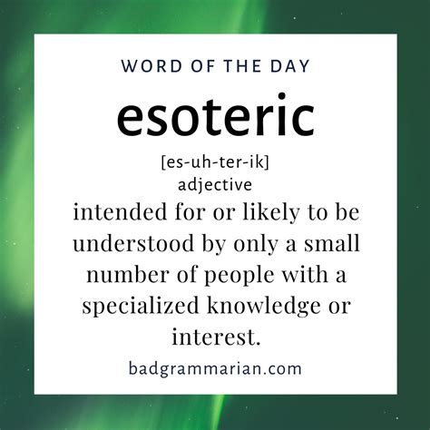 Word of the day: esoteric