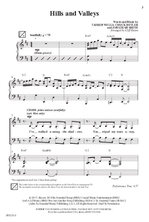 Hills And Valleys (Choral Anthem SATB) Sheet Music PDF (Word Music Choral / Arr. Cliff Duren ...