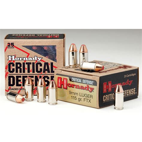 Hornady Critical Defense 9 mm Luger 115-Grain Handgun Ammunition | Academy