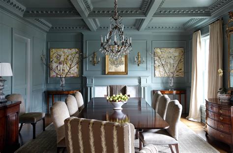 Farrow & Ball Green Blue English Country Dining - Interiors By Color