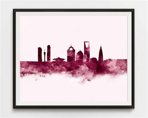 Riyadh Skyline Riyadh Print Wall Art Watercolor Printable | Etsy