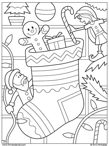 Printable Christmas Stockings Coloring Page For Kids #1 ...