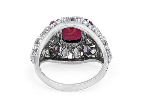 Kazanjian Ruby & Diamond Ring, in 18K White Gold