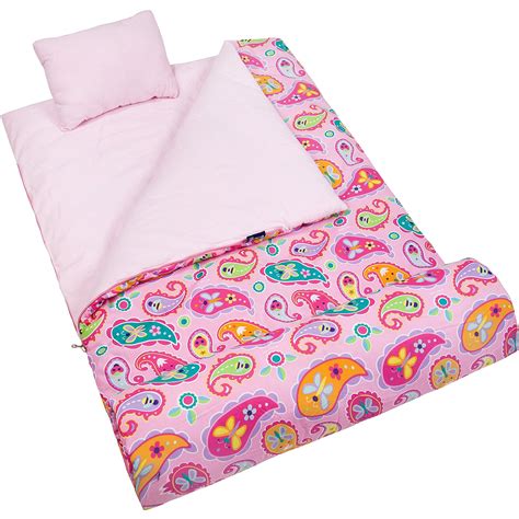 Wildkin Paisley Pink Butterfly Kids Original Sleeping Bag for Boys and ...