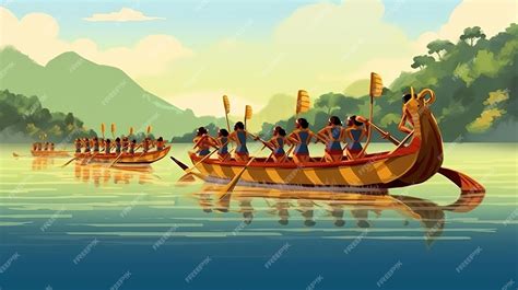 Premium AI Image | Onam boat race Happy onam Onam festival Generative ai