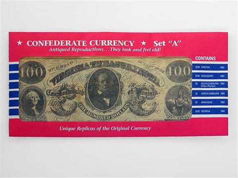 Confederate Currency, Set "A" - Historic Print & Map Co.