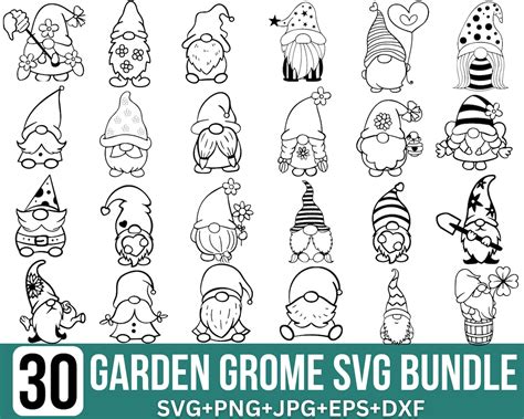 Garden Gnome Svg Bundle, Gnome SVG, Merry Christmas Svg, Cute Garden SVG, Gnome Clipart, Flower ...