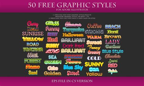 50 FREE Styles for Adobe Illustrator by Love-Kay on deviantART | Photoshop styles, Adobe ...