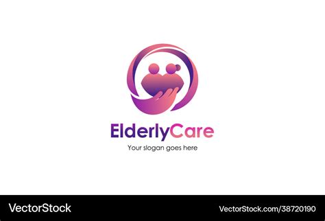 Elderly care logo design best Royalty Free Vector Image