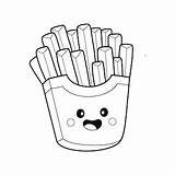 Premium Vector  French fries Character coloring Page Illustration sketch template