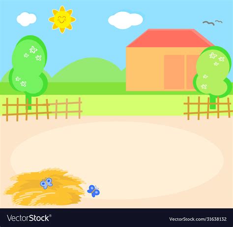 Cute cartoon farm background Royalty Free Vector Image