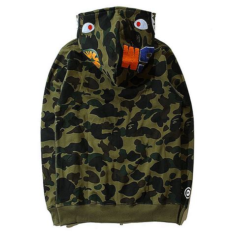 A Bathing Ape Bape WGM Camo Shark Hoodie (Army/Green)