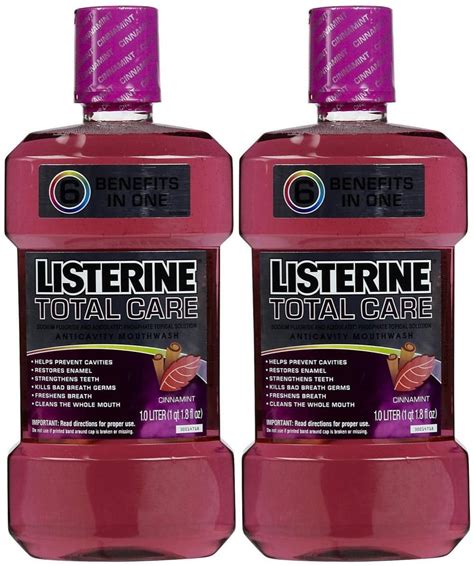 Listerine Mouthwash Total care Anticavity, Cinnamint pack of 2 ...