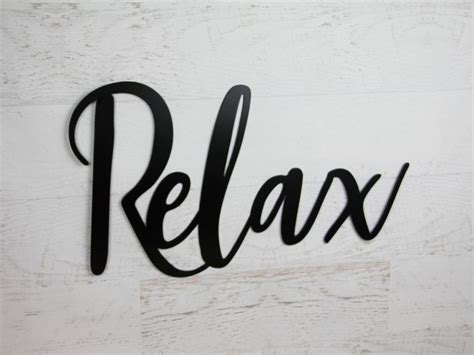 Relax metal word art decor relax cursive wall hanging Relax | Etsy ...