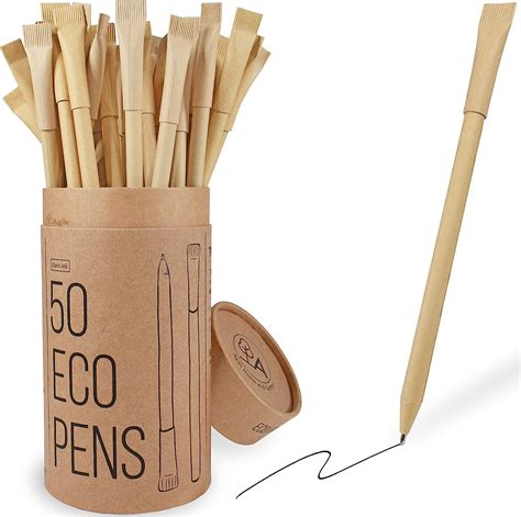 Eco Friendly Pens with Low-Waste Packaging (Pack of 50) - Vegan ...