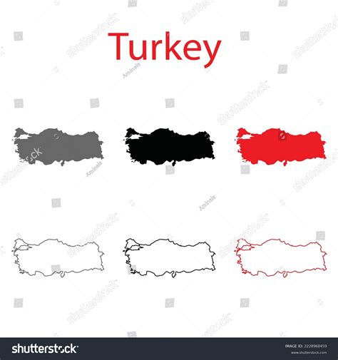 Turkey Map Outline Colored Map Vector Stock Vector (Royalty Free ...