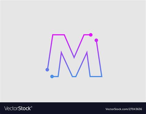 Alphabet letter m logo design with colors pink Vector Image