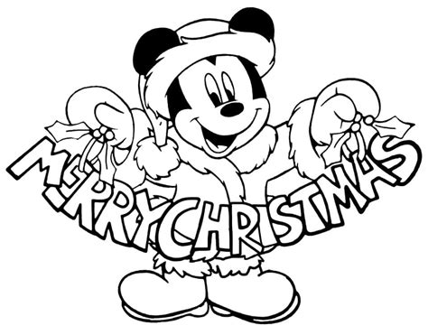 Merry Christmas Mickey Mouse coloring page - Download, Print or Color ...