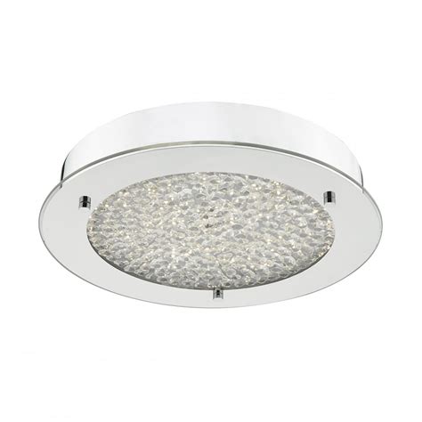 Dar Lighting Peta LED Bathroom Flush Ceiling Light in Polished Chrome IP44 PET5250 - Lighting ...