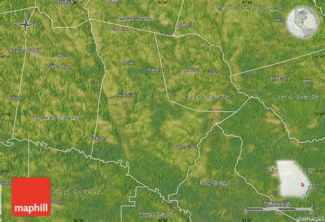 Satellite Map of Tattnall County