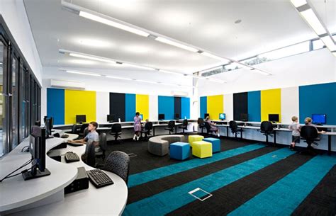 Modern computer science classroom | School computer lab design, School interior, Interior design ...