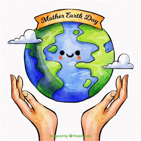 Free Vector | Cute watercolour background for the mother earth day