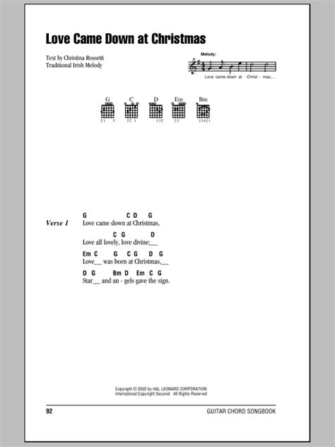 Love Came Down At Christmas by Christina Rossetti Sheet Music for ...