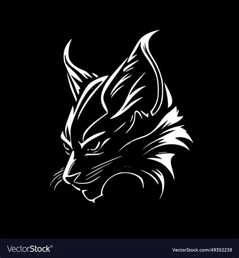 Wildcat - black and white Royalty Free Vector Image