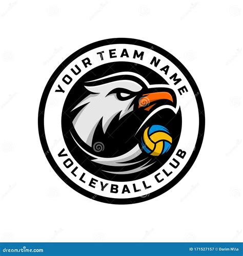 Eagle Head Logo for the Volleyball Team Logo.with a Combination of Circle Badges. Stock Vector ...