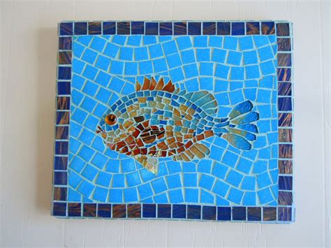 Mosaic Fish Home Decor Beach Cottage Decor Wall Art