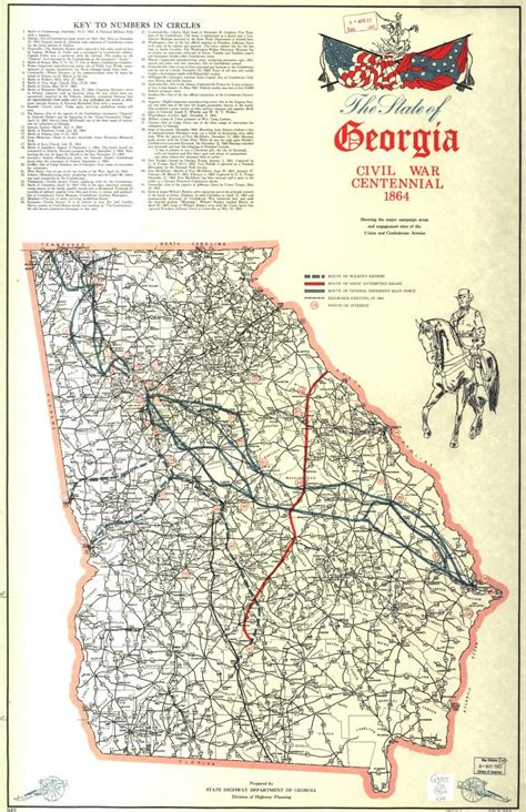 The State of Georgia, Civil War Centennial, 1864 : showing the major campaign areas and ...