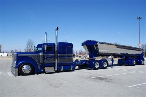 Blue and grey Peterbilt end dumper Show Trucks, Big Rig Trucks, Dump ...