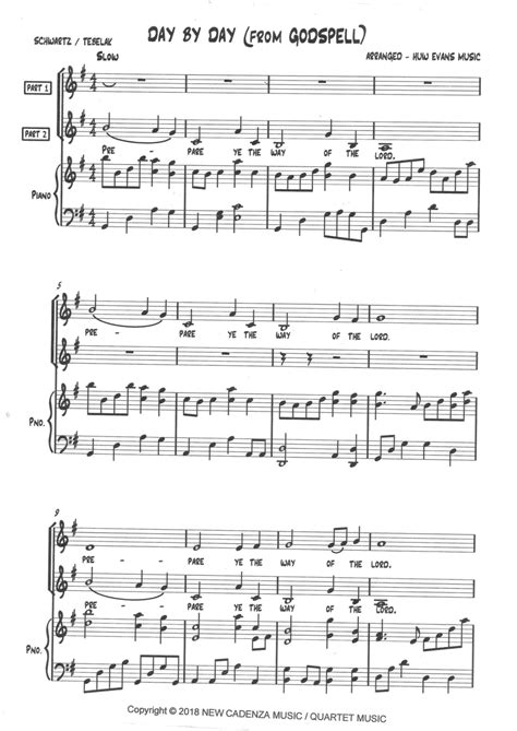Day By Day (from: Godspell) by Stephen Schwartz - 2-Part - Digital ...