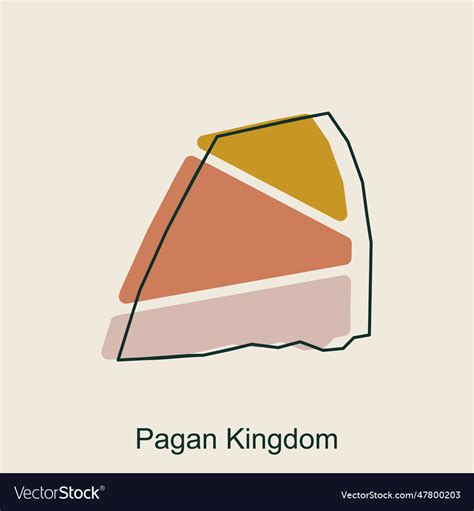 Map of pagan kingdom geometric outline colorful Vector Image