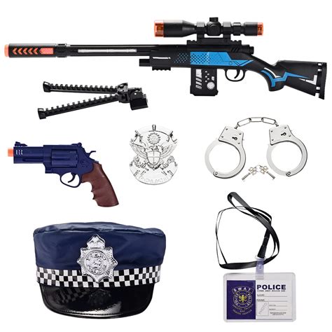 Yopala Toy Gun Police Costume Set Pretend Playset Toys For Kids Ages Years Old Up, Police Hat ...