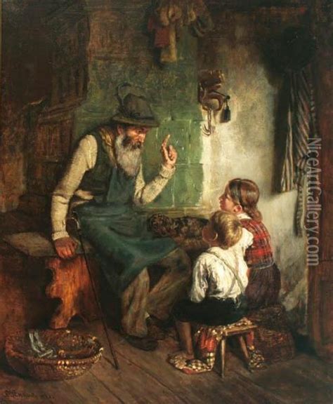 The Storyteller oil painting reproduction by Ludwig Knaus - NiceArtGallery.com