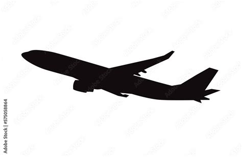 Plane silhouette isolated transparency background. Stock Illustration ...