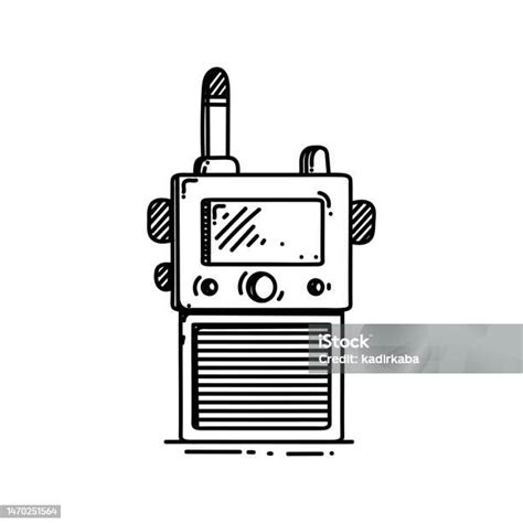 Walkie Talkie Line Icon Sketch Design Pixel Perfect Editable Stroke Stock Illustration ...