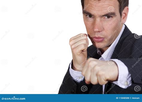 Businessman Throwing A Punch Royalty Free Stock Photos - Image: 11848588